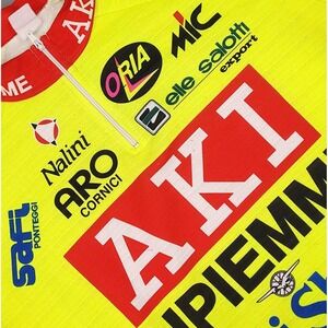 Vintage AKI GIPIEMME Sidermec Pro Cycling Jersey Nalini Short Sleeve Half Zip